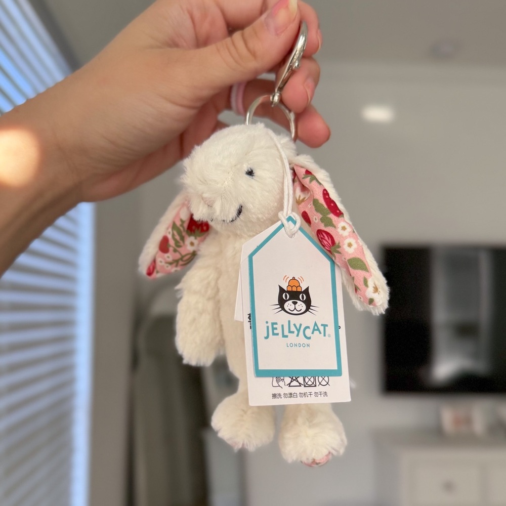 Jellycat Blossom Cream Bunny Bag Charm Jellycat FAST SHIP Easter Purse Keychain